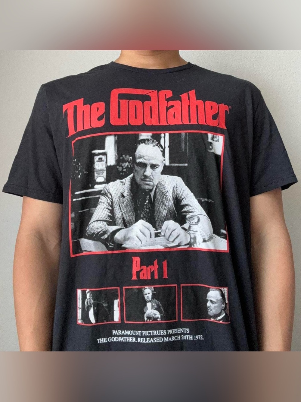 The Godfather Part 1 Movie Graphics Black Tee Shirt